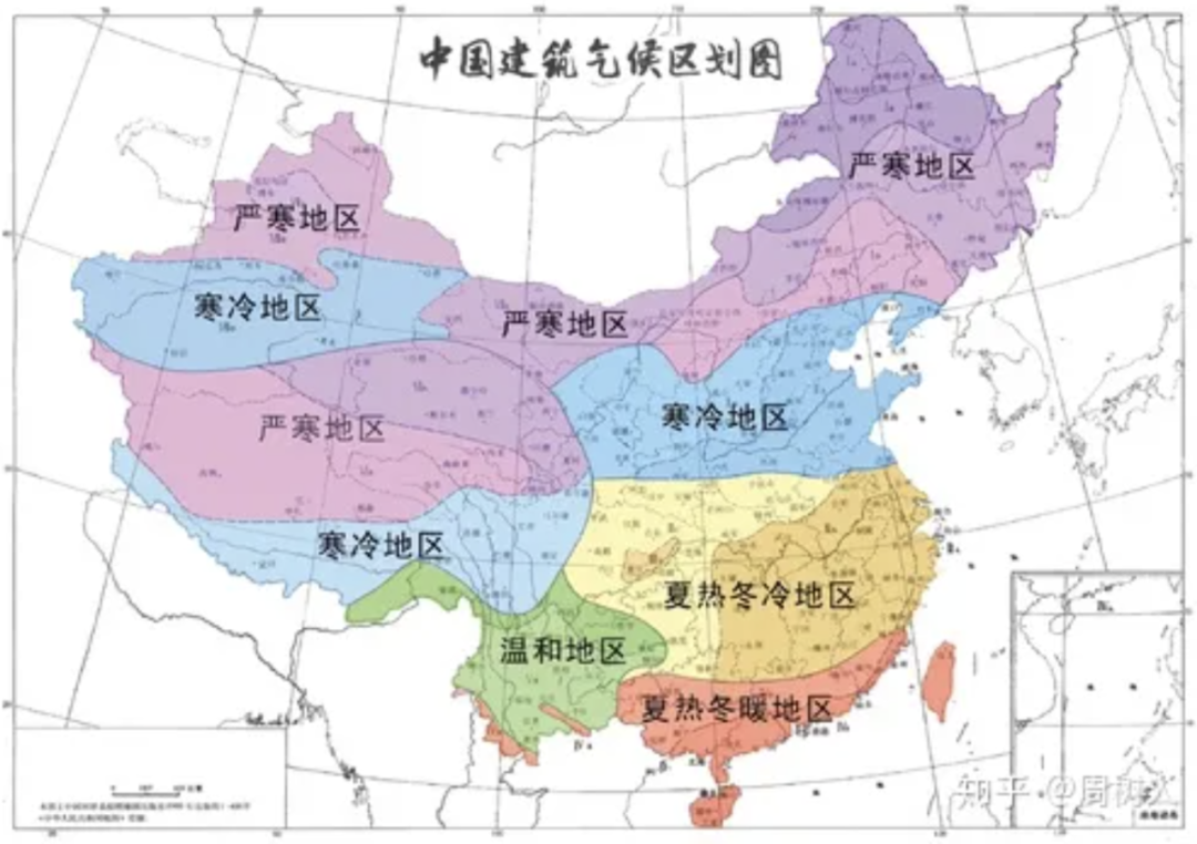 中国建筑气候区划图